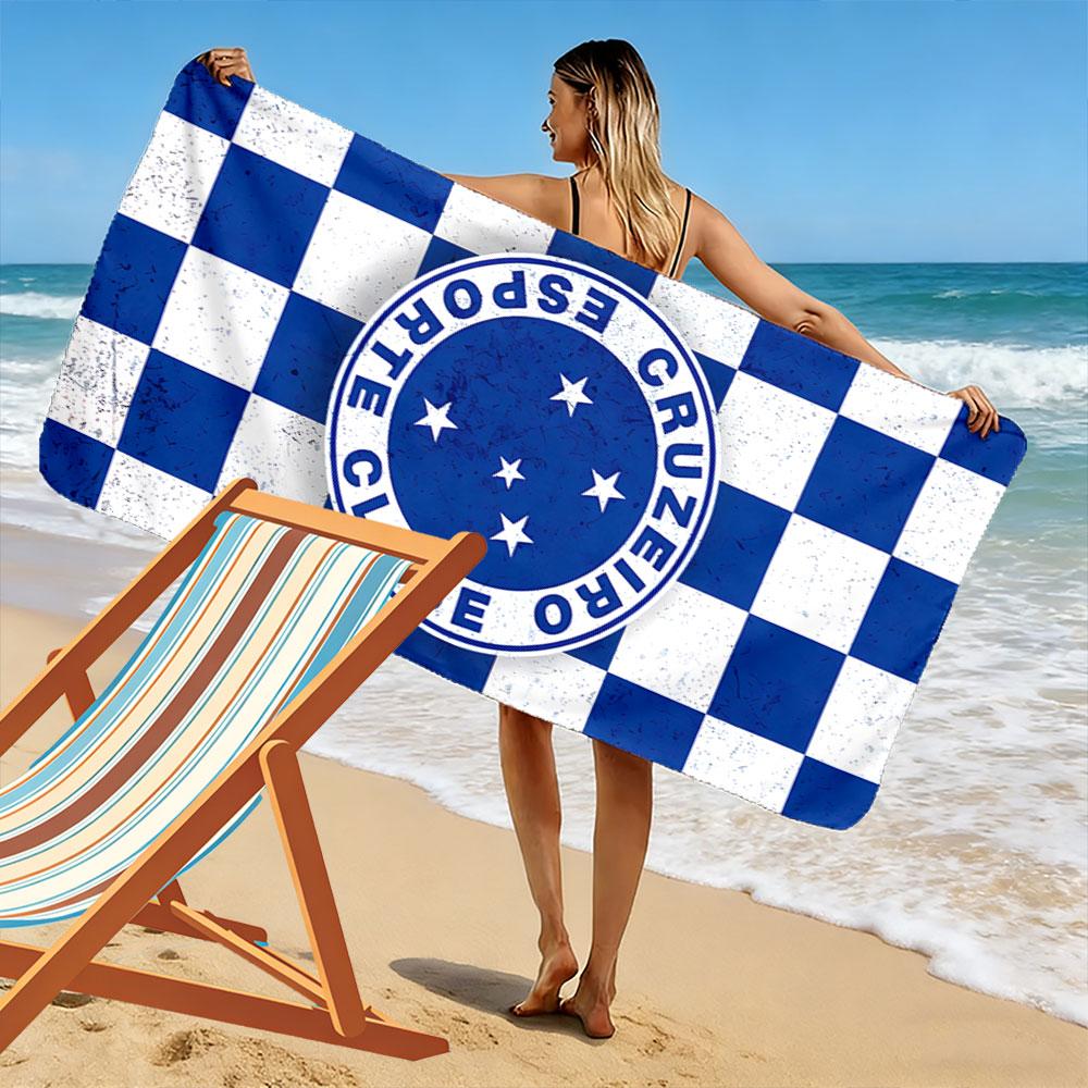 Cruzeiro Checkered Towel Beach Towel Quick-drying for Travel Outdoor Sports Jogging Beach and Swimming