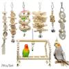 7Pcs/Set Parrot Swing Chewing Toys Hanging Bell Bird Cage Toys Suitable for Small Parakeets Cockatiels Conures Finches Budgie Parrots Love Birds