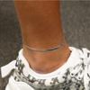 3MM Solid Silver Color Italian Herringbone Anklet Chain