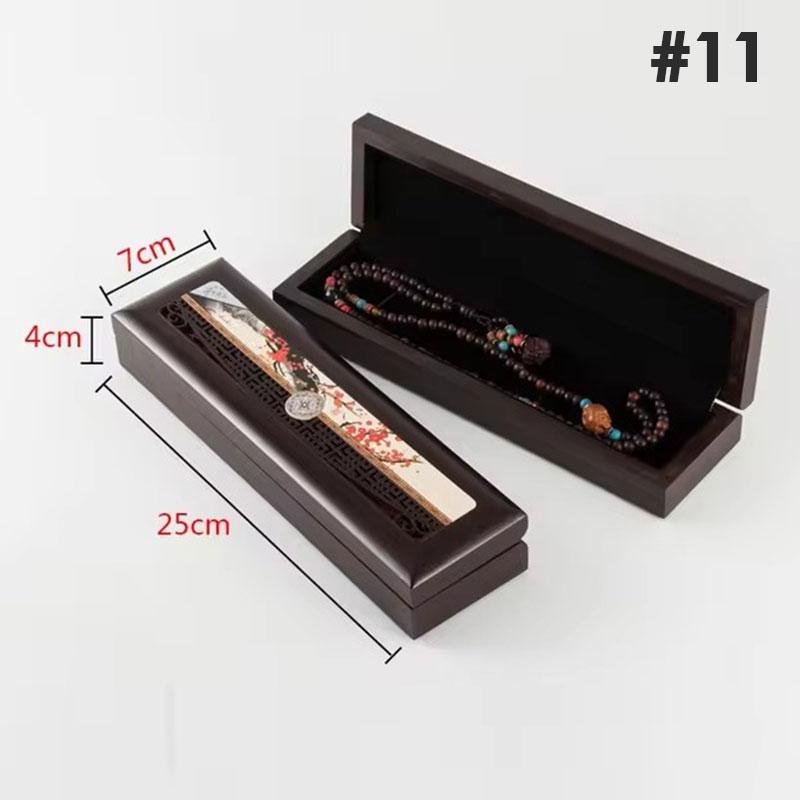 Wooden Buddha Bead Bracelet Jewelry Storage Box Necklace Pendant Ring Box Jewelry Jade Packaging Display Gift Jewelry Box