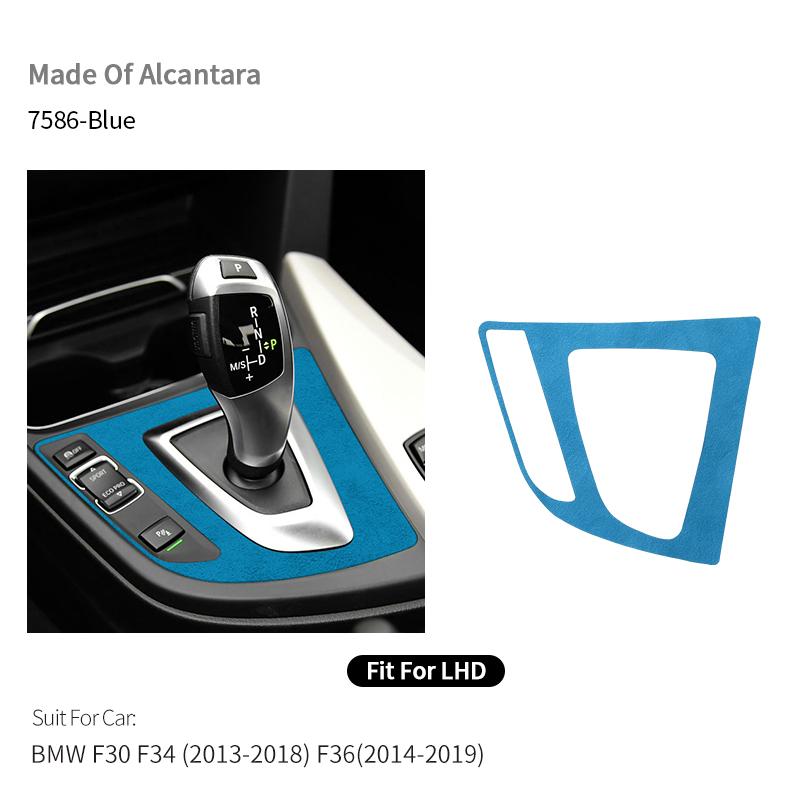 For BMW F30 F34 F36 Gear Shift Control Panel Trim Frame Decorative Sticker Made of Alcantara Car Interior Tuning Accessories blvc18