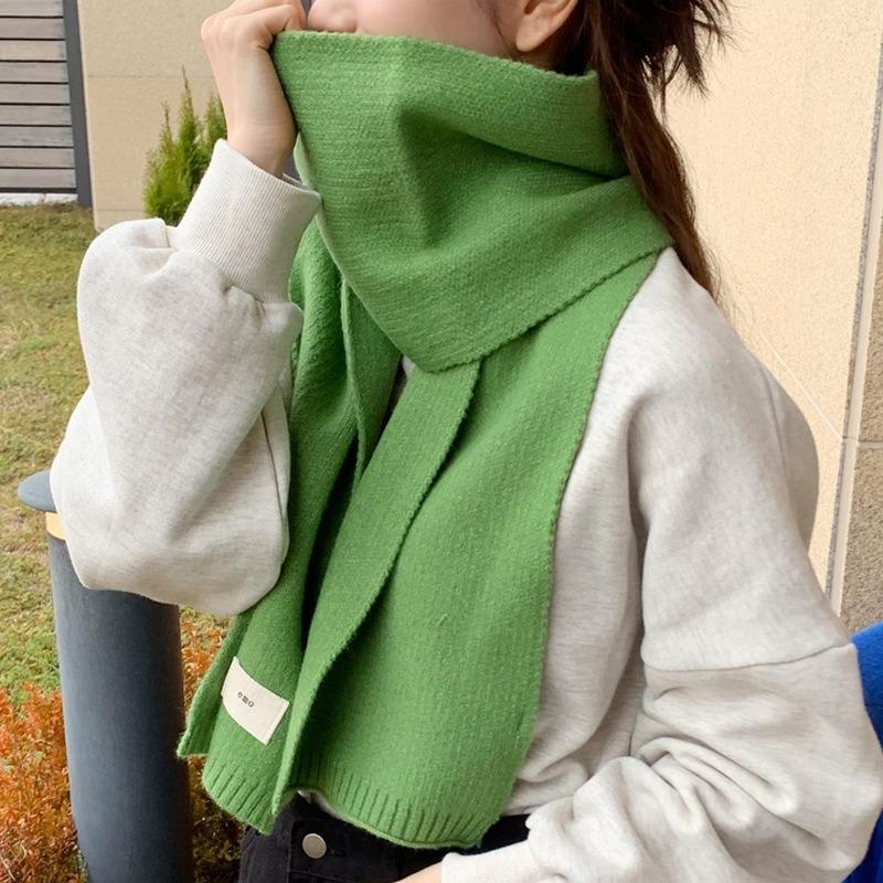 Cashmere Scarves Lady Winter Thicken Warm Soft Pashmina Shawls Wraps Female Pure Color Knitted Long Scarf for Women XWJ114