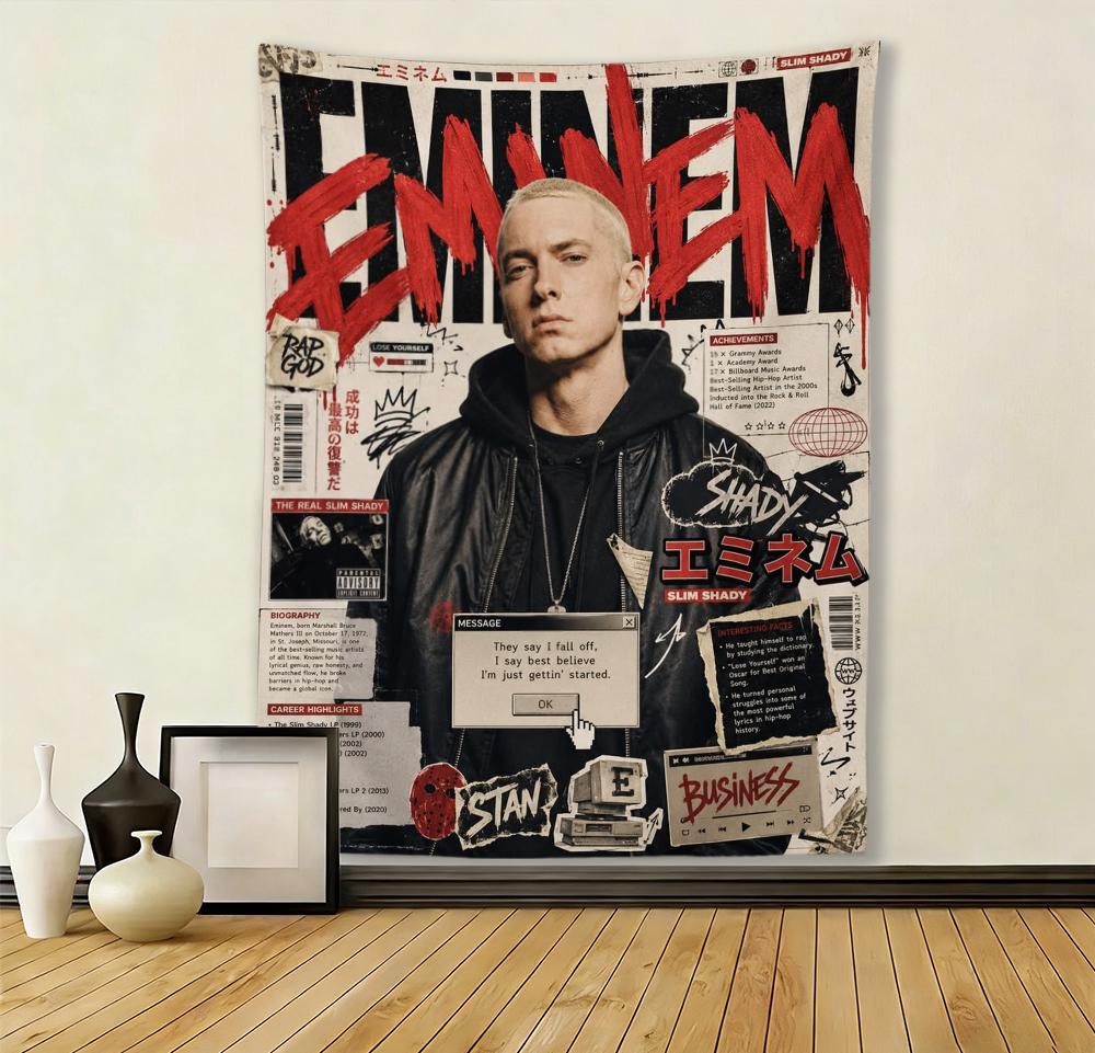 Гобелен Эминем Настенный Декор Постер Rap God Хип-Хоп Декоративное Одеяло Спальня Гостиная Домашний Декор
