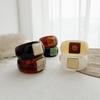 Gradient Smudge Resin Bangle Vintage Amber Vintage Wrist Decor Resin Cuff Retro Style Outfit