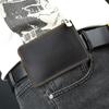 Genuine Leather Men's Short Wallet Retro Zipper Coin Purse Belt Bag Credit Card Holder  Outdoor