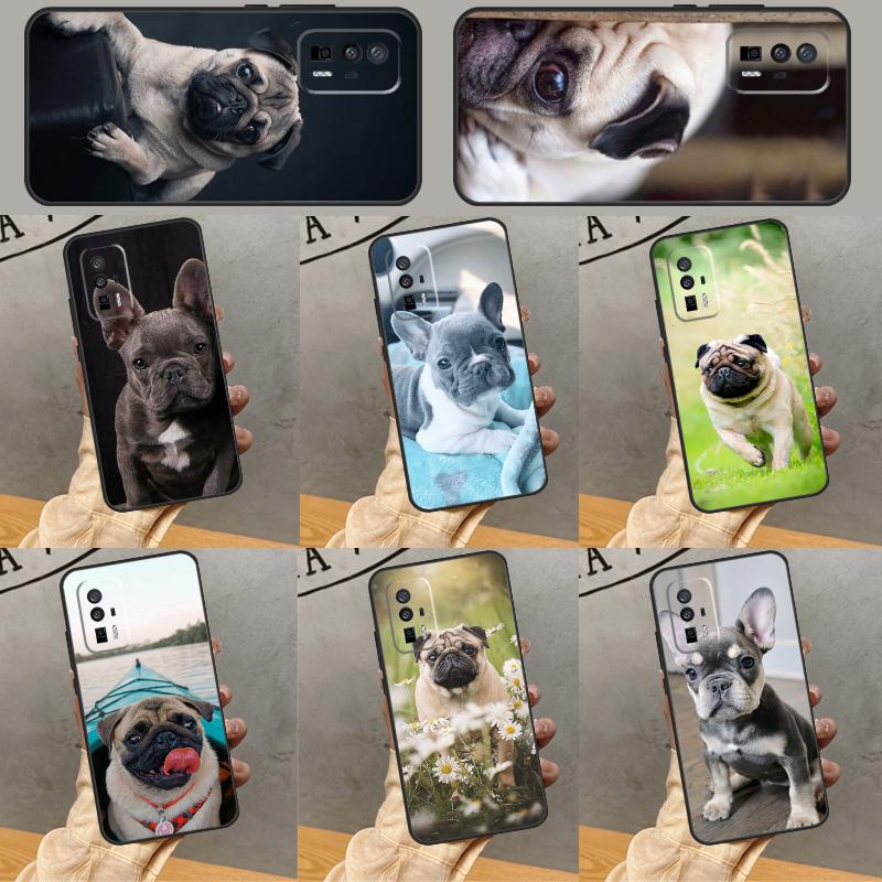 Pug Dog French Bulldog Case For Xiaomi 15 14 13 Ultra 11T 12T 13T 14T Pro POCO X7 X6 Pro X3 X5 M6 F5 F6 Pro Cover