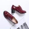 Women Brogues Shoes High Heels Derby Oxford Shoes Woman
