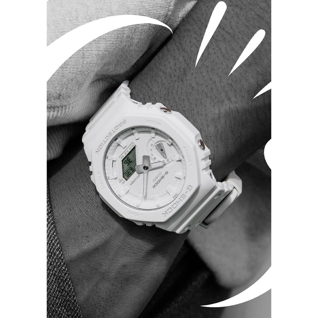 Casio Men's G-Shock Watch, TONE-ONTONE Series GA-2100-7A7JF, White, Authentic Japanese Model