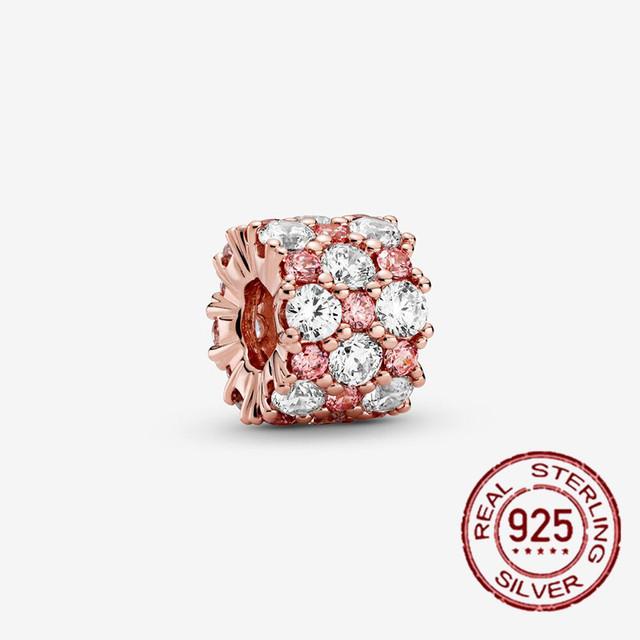 Новая розовая серия кулон в форме сердца, бусины, подходят для оригинального модного браслета-подвески из стерлингового серебра 925 пробы для женщин, изготовление ювелирных украшений своими руками