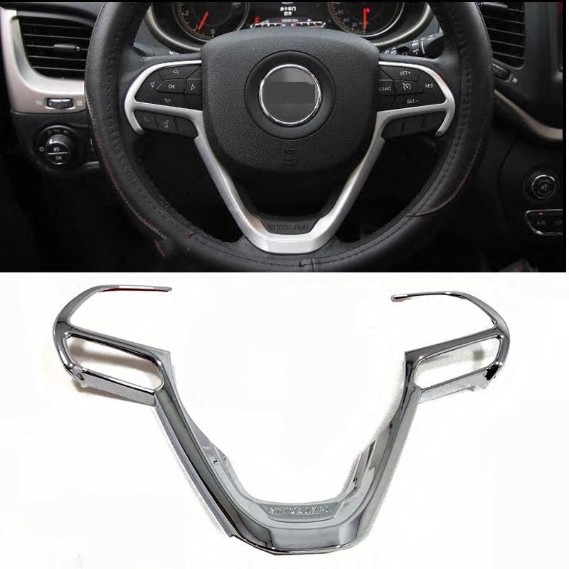 Car Steering Wheel Button Frame Cover Trims Car Styling Accessories For Jeep Grand Cherokee 2014-2018 Mouldings