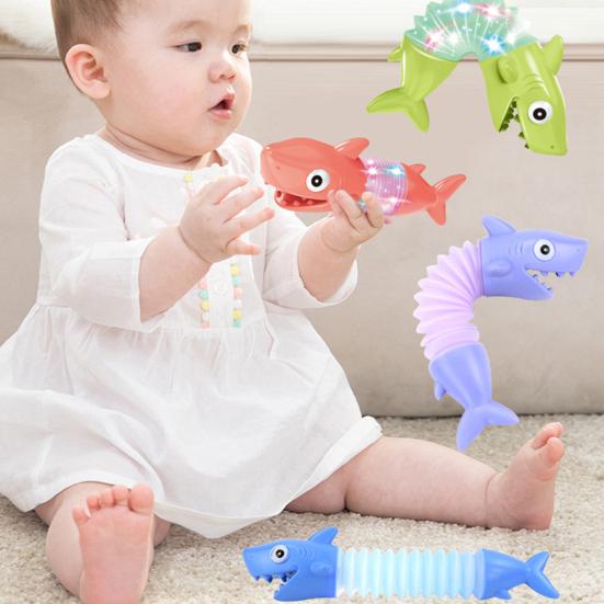 Dinosaur Telescopic Tube Toy Free Transformation Fun Battery Operated Lighting Stress Relief Kids Dino Animal