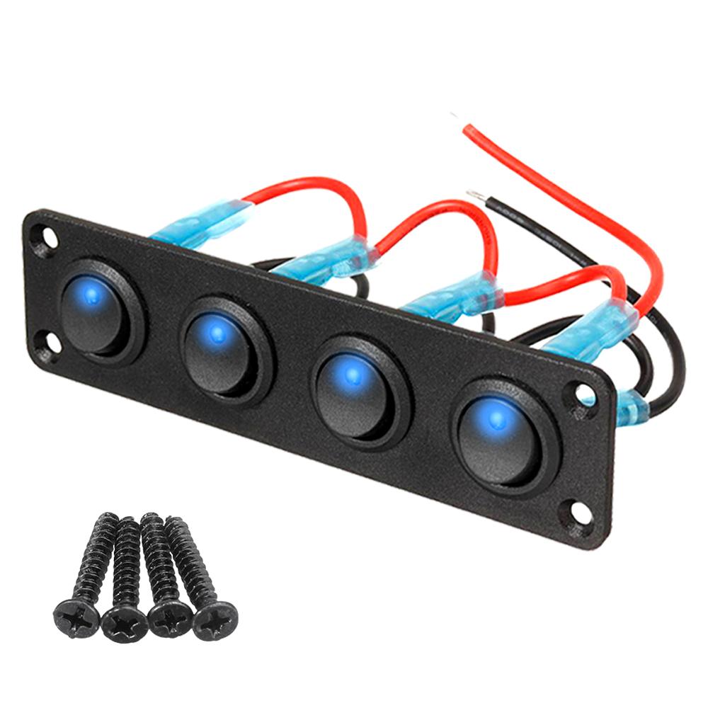 12 В 1-4 Gang Универсальный тумблерный переключатель Панель USB для автомобиля, лодки, морского автофургона, грузовика, синий светодиодный стиль, морской тумблерный переключатель, аксессуары