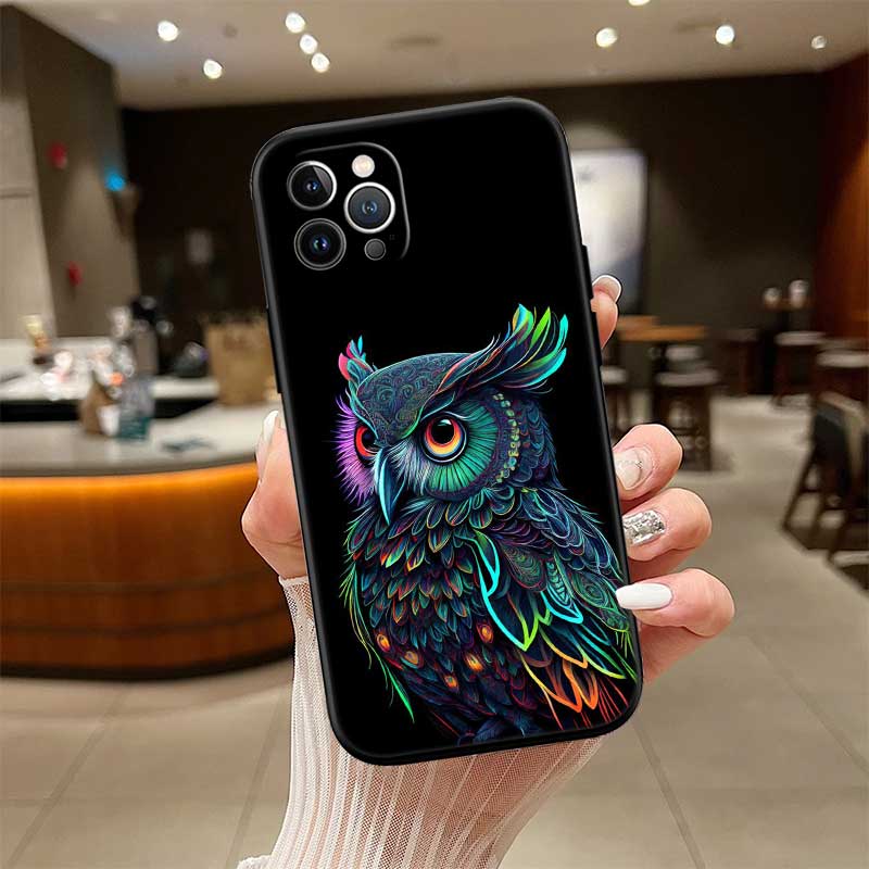RE16 Cartoon Art Owl Shell Phone Case for Samsung Galaxy Note 10 20 S23 S24 S25 Ultra FE Plus Edge Lite A02S A35 A07 A17