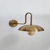 Gooseneck Brass Wall Sconce with Globe — Curved‑Arm Indoor/Outdoor Light Fixture