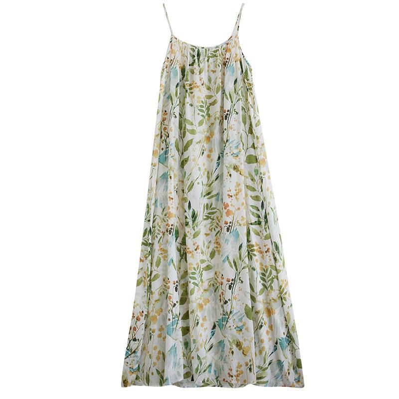 Летнее хлопковое конопляное платье большого размера для пляжного отдыха, путешествий, на бретельках, для женщин, повседневные платья