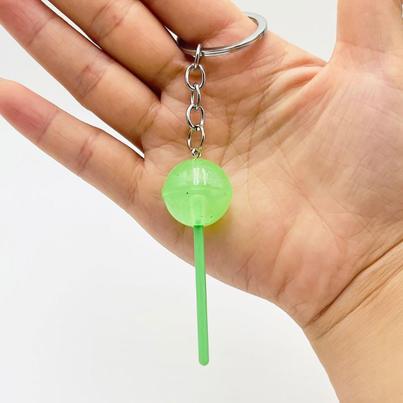 1 шт., брелок с имитацией леденца, прозрачные светящиеся аксессуары из смолы, украшения для сумки для конфет, креативные подарки, пятно