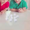 10Pcs Kids Educational Toy Board Game Dices Set White Dices Mathematical Tool 6 Sided Dices Acrylic Round Corner Dices