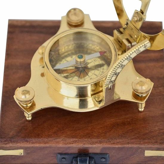 Brass Sundial Compass for Hiking,  Nautical Compass for Outdoor, Pocket Compass for Hiking