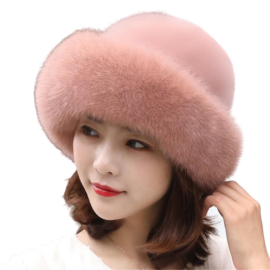 Fluffy Hat,Warm Women's Winter Hat,Faux Fur Trimmed Fashion Hat,Windproof Russian Hat For Outdoor Warm Hats Christmas Gift