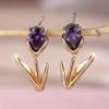 Элегантные серьги-подвески в виде цветка тюльпана для женщин, модные, темпераментные, универсальные, фиолетовые, циркониевые серьги, ювелирное украшение, подарок