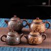 Yixing Large Capacity Purple Sand Bronze Antique Dragon Teapot for Brewing Tea, Household Ceramic Water Teapot and Tea Set 550ml