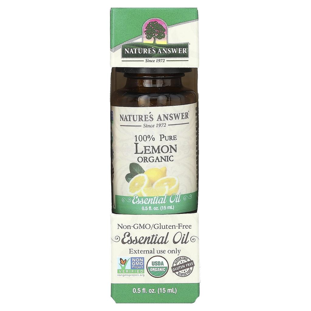 Nature's Answer Organic Essential Oil, 100% Pure Lemon, 15 Ml (0.5 Fl Oz)
