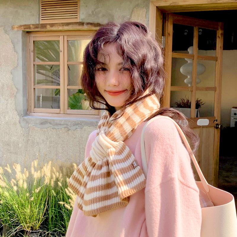 1 шт. модный шарф с крестиком, вязаный полосатый, теплый, утолщенный, шерстяной, шарф, шаль, накидка, ветрозащитный, для улицы