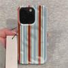 Роскошный Чехол для Телефона Зелено-Фиолетовая Полоска Для iPhone 17 14 15 Pro Max 13 12 11 16 15 Plus Air Вогнуто-Выпуклый Силиконовый Мягкий Чехол
