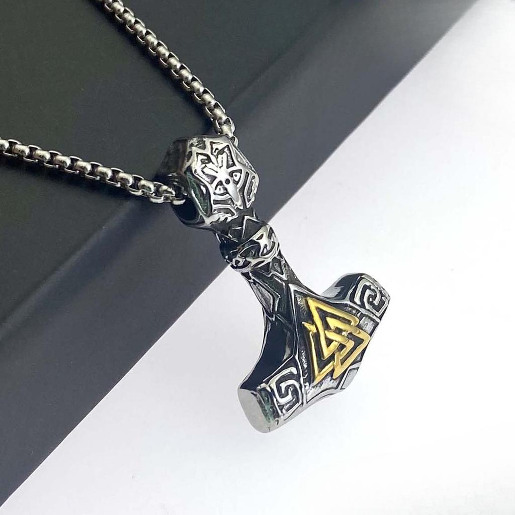 Quake Odin Треугольная руна титановая сталь кулон ветер мужская мода нержавеющая сталь кулон ожерелье