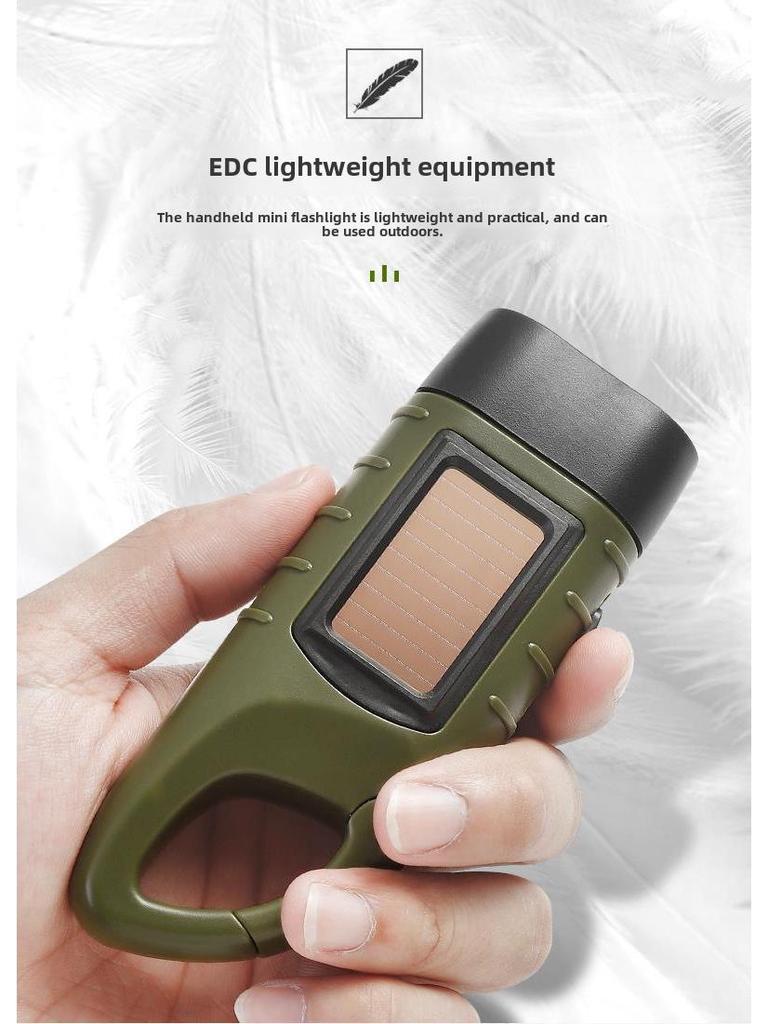 Germany Export Outdoor Solar & Hand-Crank Rechargeable Multifunction Flashlight