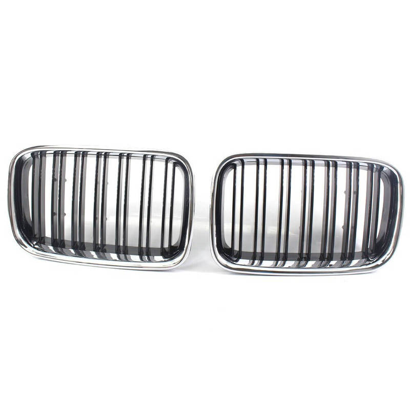 1 Pair Front Hood Bumper Kidney Grilles Grill Chrome for BMW 3-Series E36 Sedan Coupe Touring 1990-1996 51138122237 51138122238