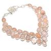 Rose Quartz Handmade 925 Sterling Silver Jewelry Necklace 18" C4L36
