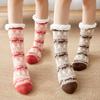Christmas Fuzzy Fluffy Socks Women Winter Plush Soft Floor Female Anti Slip Non Grip Slippers Short Sock Deer Elk New Gift