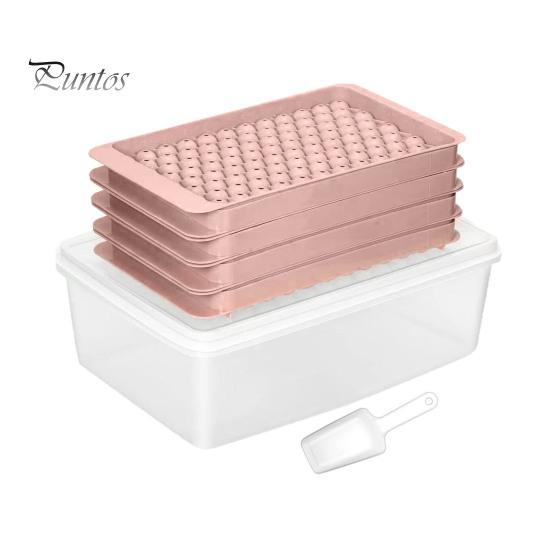 Mini Sphere Ice Tray Cube with Bin And Scoop, Small Round Balls Ball Mold for Coffee Drinks, Easy Release Stackable Silicone Freezer Clean