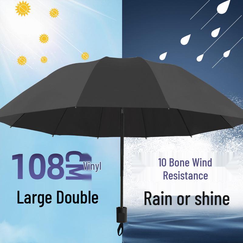 Очень большой зонт-солнцезащитный двойного назначения: Плотный, Усиленный, Складной для Солнца и Дождя