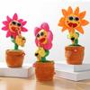 Electric Dancing Sunflower Toy Repeats What You Say Recording Singing Plush Potted Flower Toy Toddlers Educational Interactive Plushie Musical Toy