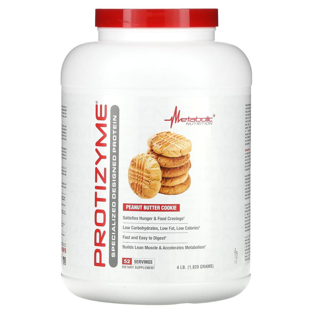 Metabolic Nutrition Protizyme, Expertly Designed Protein, Peanut Butter Cookie Flavor, 4 Lb (1,820 G)