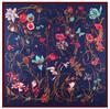 New Arrival Brand Shawl 100% Twill Silk Scarf Hyacinth Floral 130cm Square Scarves Print Kerchief Bandana Woman Headband Hijab