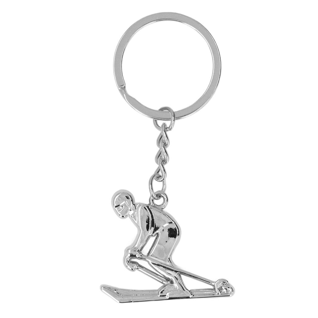 Metal Keychains Cute Shaped Fashionable Skiing Style Key Rings for Competition Souvenirs