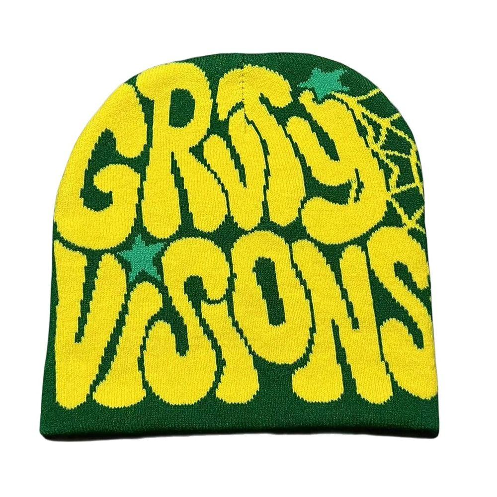 Вязаная шапка шляпа мужская женская с принтом букв бини боннет готическая шерстяная акриловая теплая повседневная шапка-бини Y2k Ins хип-хоп шапка холодная шапка