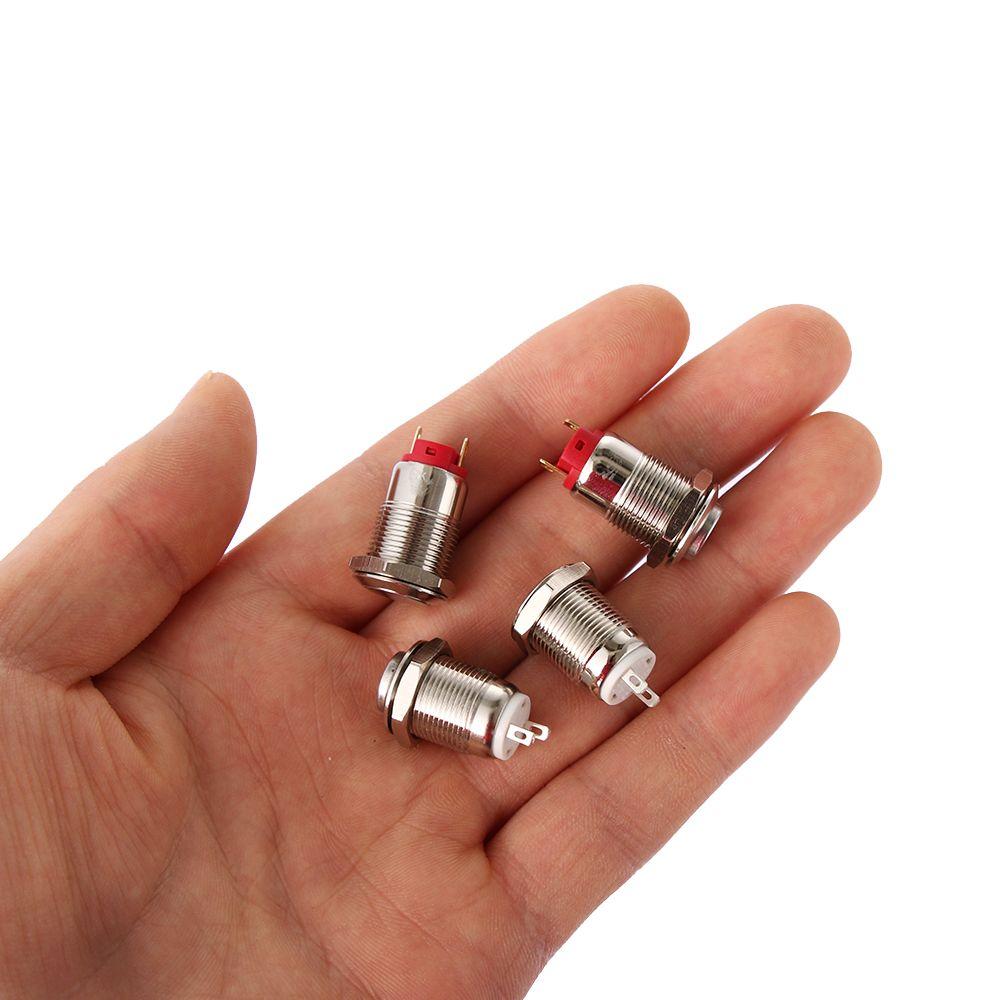 High/Flat Round 250V Metal Momentary Latcing Push Button Switch 12mm