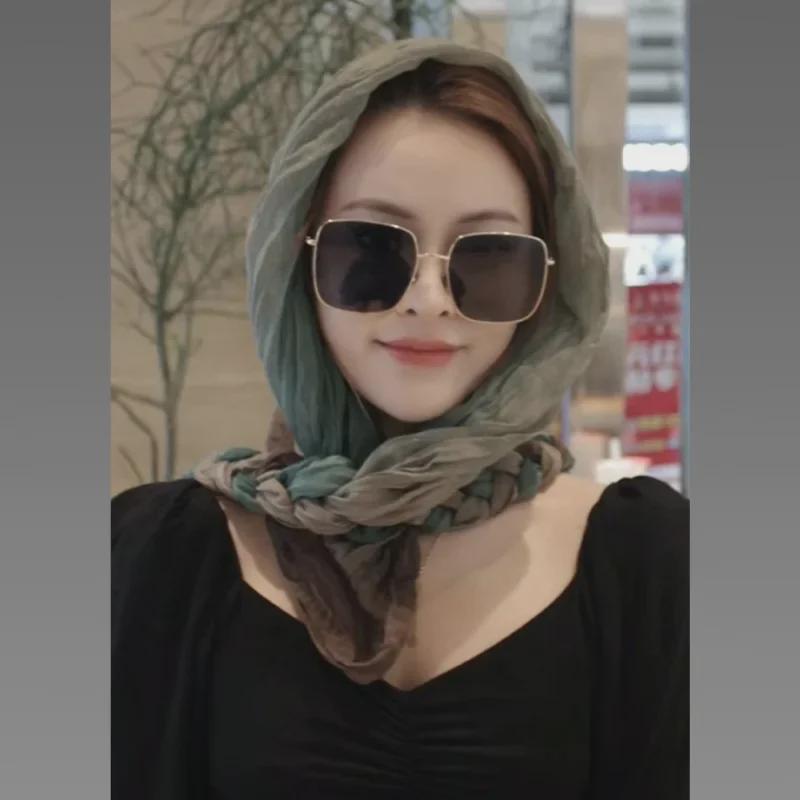 Плетеный платок для девочек, сотканный вручную - модный осенне-зимний воротник и повязка на голову