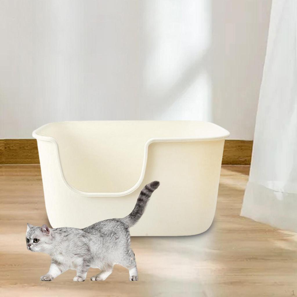 High Sided Cat Litter Boxes, Large Basin, Easy Clean Cage Kitten Potty Pan for Kittens,