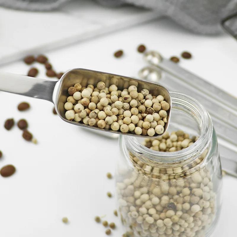 6pcs/set Stainless Steel Measuring Spoons Multipurpose Food-grade Coffee Powder Spice Measure Scoop Kitchen Coffee Accessories