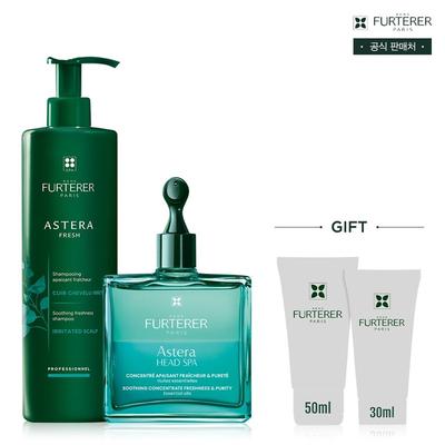 Astera Fresh Успокаивающий и охлаждающий шампунь 600 мл + Сыворотка для кожи головы 50 мл Набор