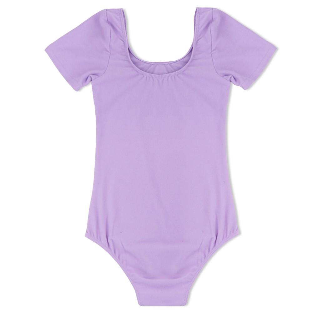 Girls Short Sleeve Stretchy Gym Ballet Dance Leotard Dancewear