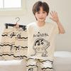 Boys Cotton Pajama Set Short Sleeve 3-Piece Cartoon Home Wear Kids Ages 8
