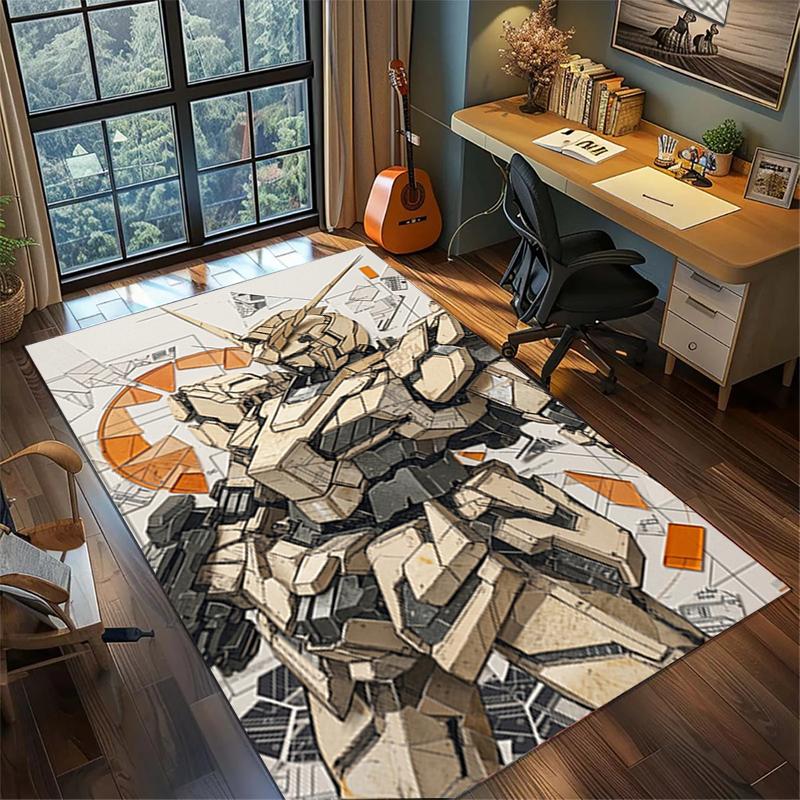 Gundam Area Rug Non Slip Washable Large Carpet Bedroom Gamer Room Decor