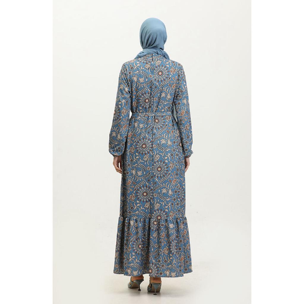 Платье Patterned Belted 0364-01 Индиго