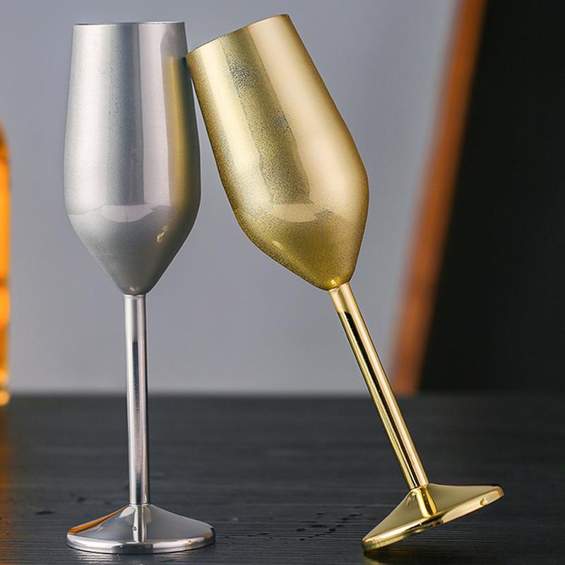 220Ml Stainless Steel Goblets Red Wine Glass Juice Drink Champagne Goblet Party Barware Kitchen Drinkware